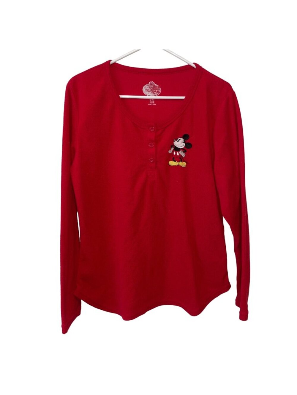 Disney Womens Red Long Sleeve Mickey Mouse Sleep Shirt XL